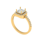 Celestia Halo Asscher Cut Diamond Ring in 14K/18K Gold