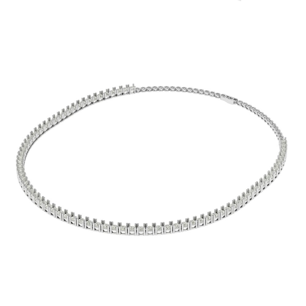 Elegant Dual-Tone Diamond Necklace| 10.780 carats with IGI Certified