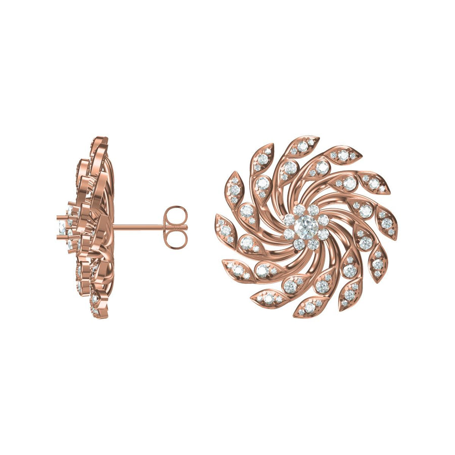 Radiant Spiral Diamond Earrings – 1.76 Carats | Lab Grown