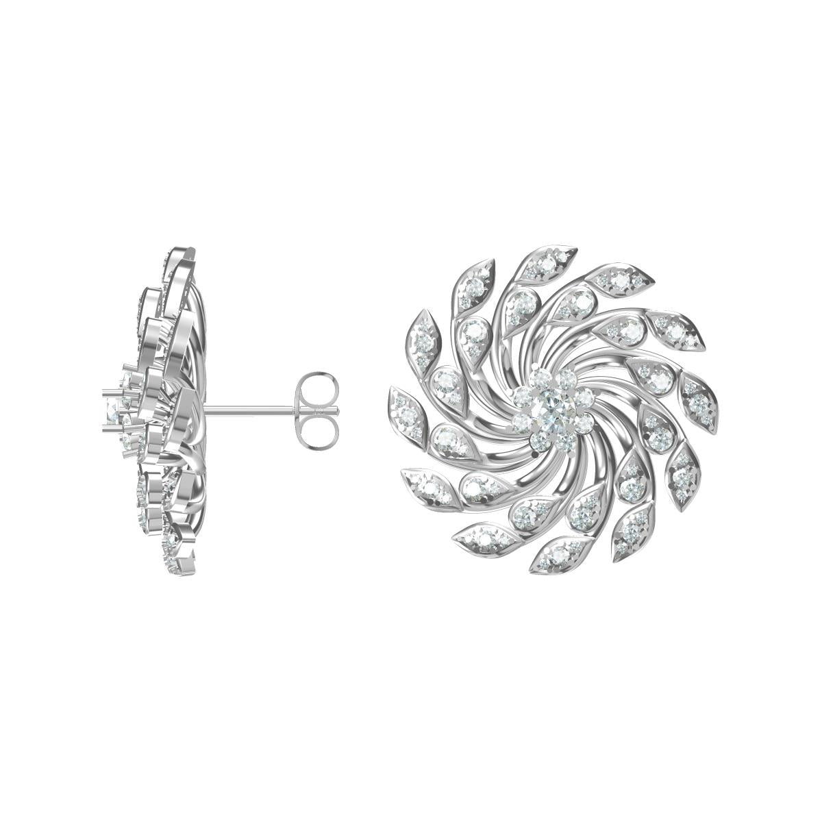 Radiant Spiral Diamond Earrings – 1.76 Carats | Lab Grown