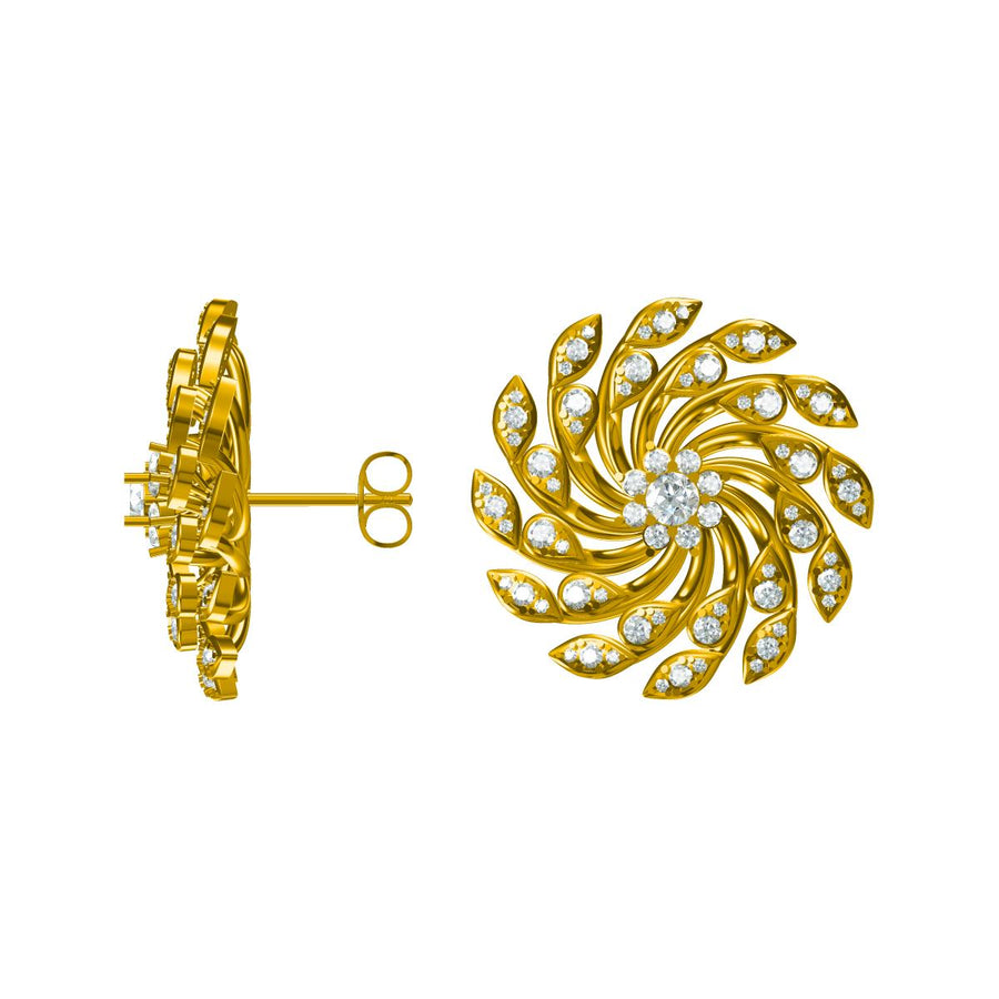 Radiant Spiral Diamond Earrings – 1.76 Carats | Lab Grown