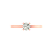 1.00 Ct Cushion-Cut Lab Diamond Solitaire Ring | Minimalist Engagement Ring | Lightweight 14K/18K Gold