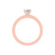 1.00 Ct Cushion-Cut Lab Diamond Solitaire Ring | Minimalist Engagement Ring | Lightweight 14K/18K Gold