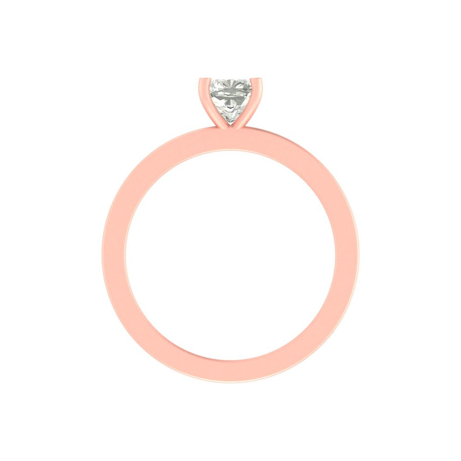 1.00 Ct Cushion-Cut Lab Diamond Solitaire Ring | Minimalist Engagement Ring | Lightweight 14K/18K Gold