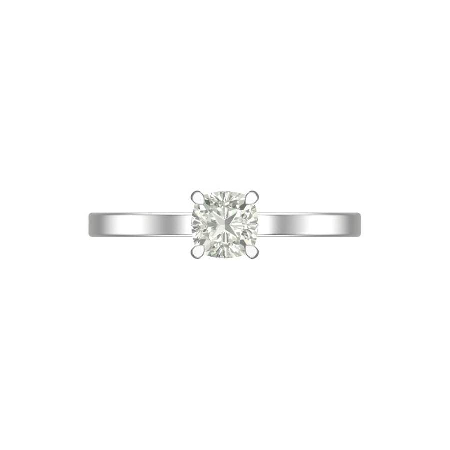1.00 Ct Cushion-Cut Lab Diamond Solitaire Ring | Minimalist Engagement Ring | Lightweight 14K/18K Gold