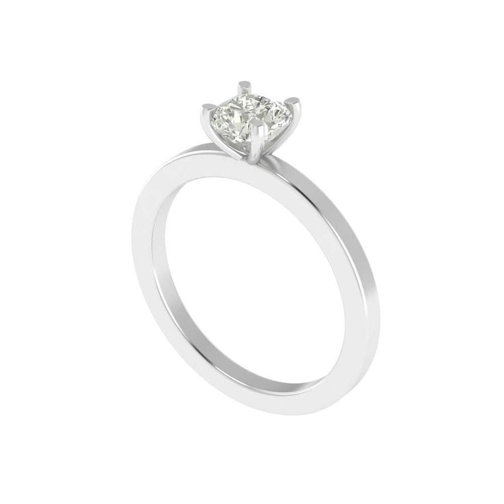 1.00 Ct Cushion-Cut Lab Diamond Solitaire Ring | Minimalist Engagement Ring | Lightweight 14K/18K Gold