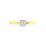 1.00 Ct Cushion-Cut Lab Diamond Solitaire Ring | Minimalist Engagement Ring | Lightweight 14K/18K Gold