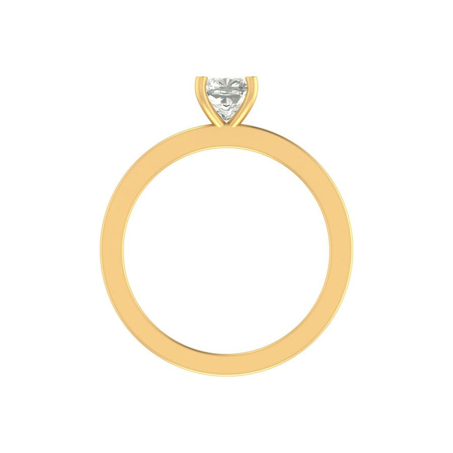 1.00 Ct Cushion-Cut Lab Diamond Solitaire Ring | Minimalist Engagement Ring | Lightweight 14K/18K Gold