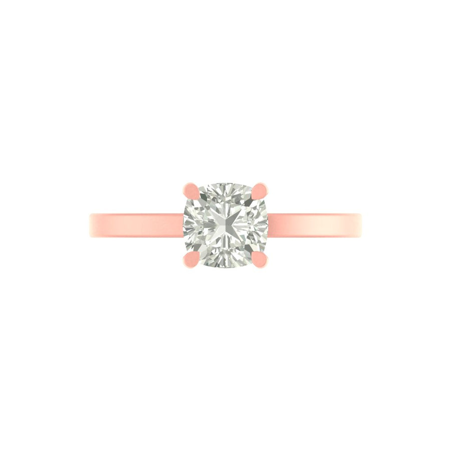 Elegant Cushion-Cut Lab Diamond Solitaire Ring | 2.00 Ct | 14K/18K Gold | Lightweight Engagement Ring