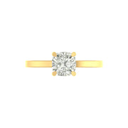 Elegant Cushion-Cut Lab Diamond Solitaire Ring | 2.00 Ct | 14K/18K Gold | Lightweight Engagement Ring