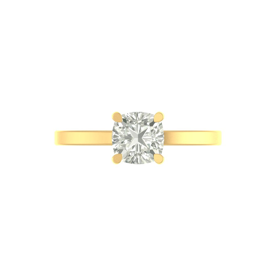 Elegant Cushion-Cut Lab Diamond Solitaire Ring | 2.00 Ct | 14K/18K Gold | Lightweight Engagement Ring