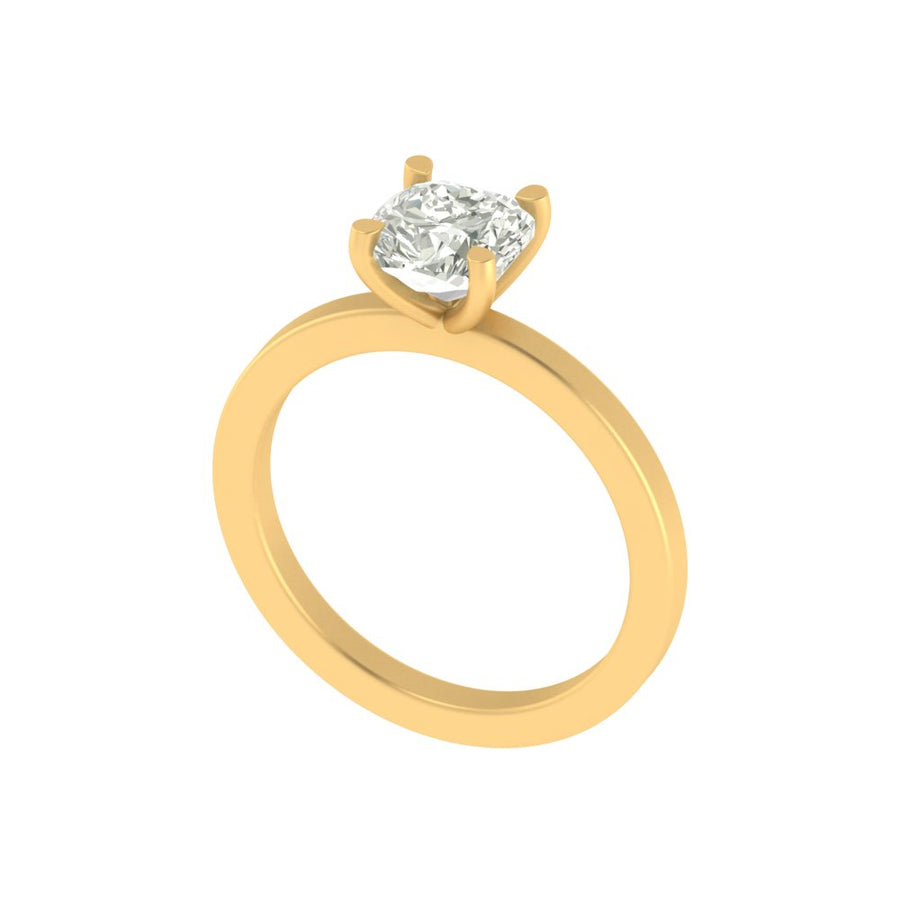 Elegant Cushion-Cut Lab Diamond Solitaire Ring | 2.00 Ct | 14K/18K Gold | Lightweight Engagement Ring