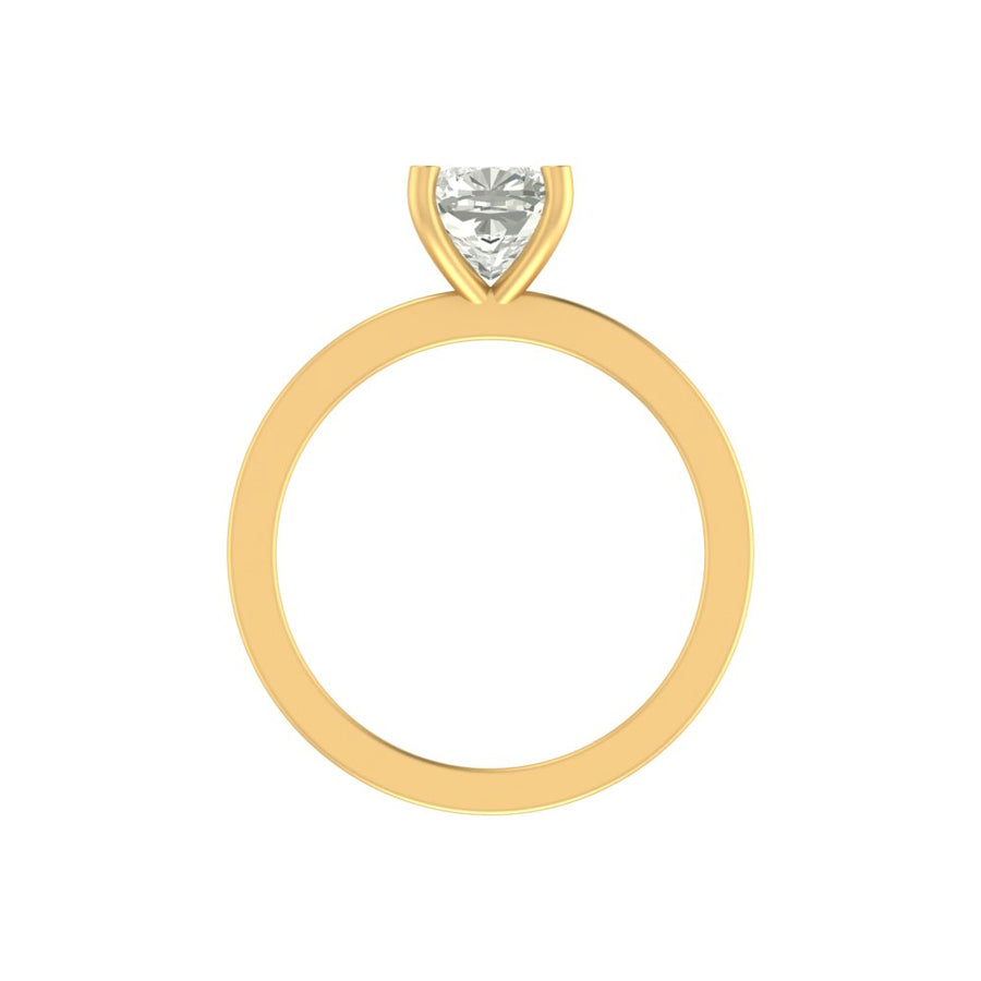 Elegant Cushion-Cut Lab Diamond Solitaire Ring | 2.00 Ct | 14K/18K Gold | Lightweight Engagement Ring