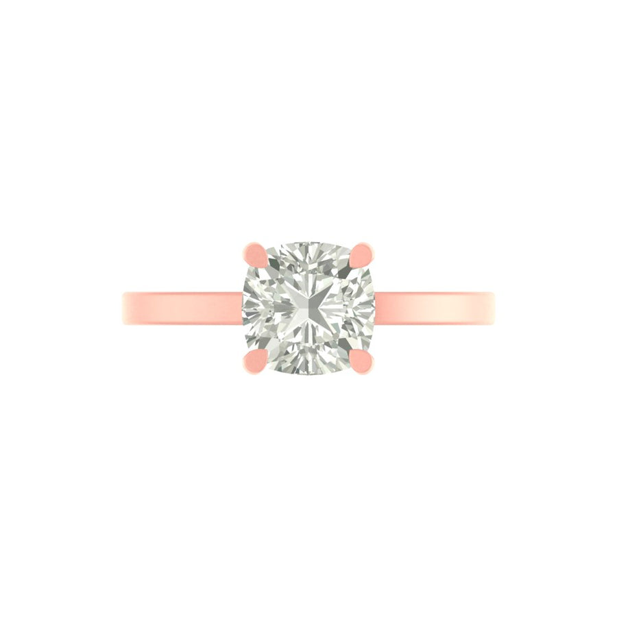 Cushion-Cut Solitaire Diamond Ring – Lab-Grown | 3.00 Carat | 14K / 18K Yellow Gold