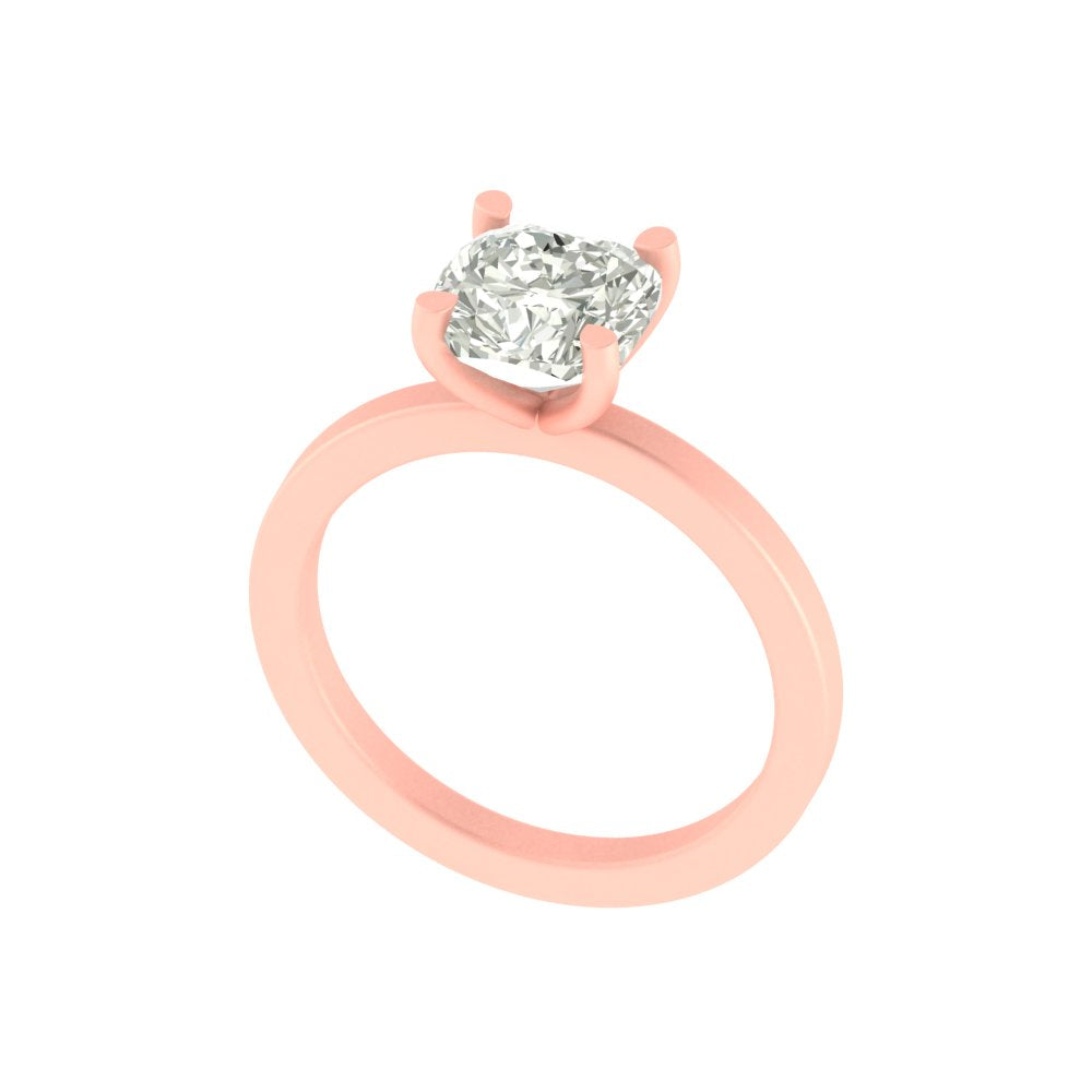Cushion-Cut Solitaire Diamond Ring – Lab-Grown | 3.00 Carat | 14K / 18K Yellow Gold