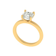 Cushion-Cut Solitaire Diamond Ring – Lab-Grown | 3.00 Carat | 14K / 18K Yellow Gold