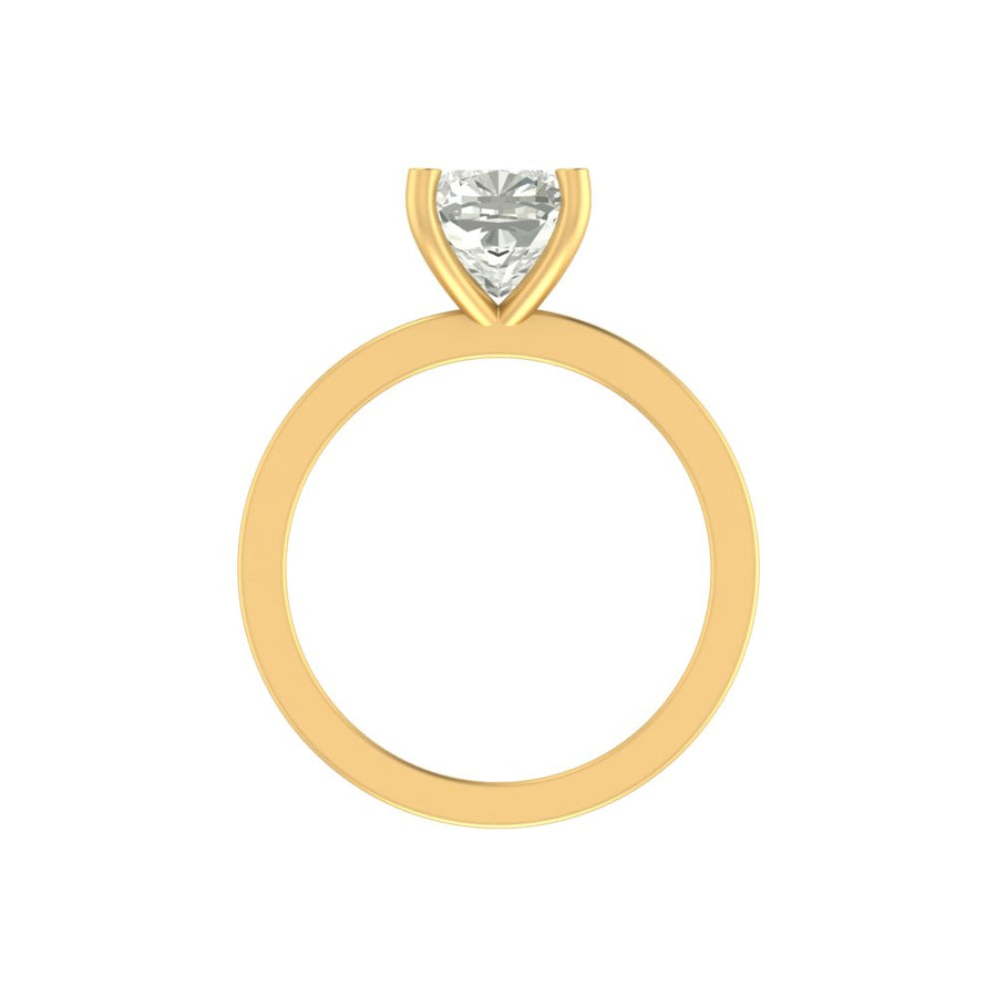Cushion-Cut Solitaire Diamond Ring – Lab-Grown | 3.00 Carat | 14K / 18K Yellow Gold