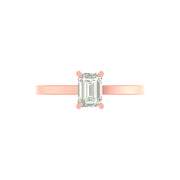 Emerald-Cut Solitaire Diamond Ring – 1.00 Carat Lab Grown Diamond | 14K/18K Gold