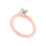 Emerald-Cut Solitaire Diamond Ring – 1.00 Carat Lab Grown Diamond | 14K/18K Gold