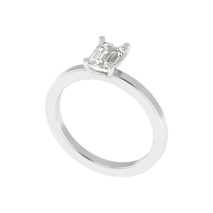 Emerald-Cut Solitaire Diamond Ring – 1.00 Carat Lab Grown Diamond | 14K/18K Gold