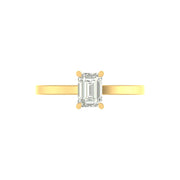 Emerald-Cut Solitaire Diamond Ring – 1.00 Carat Lab Grown Diamond | 14K/18K Gold