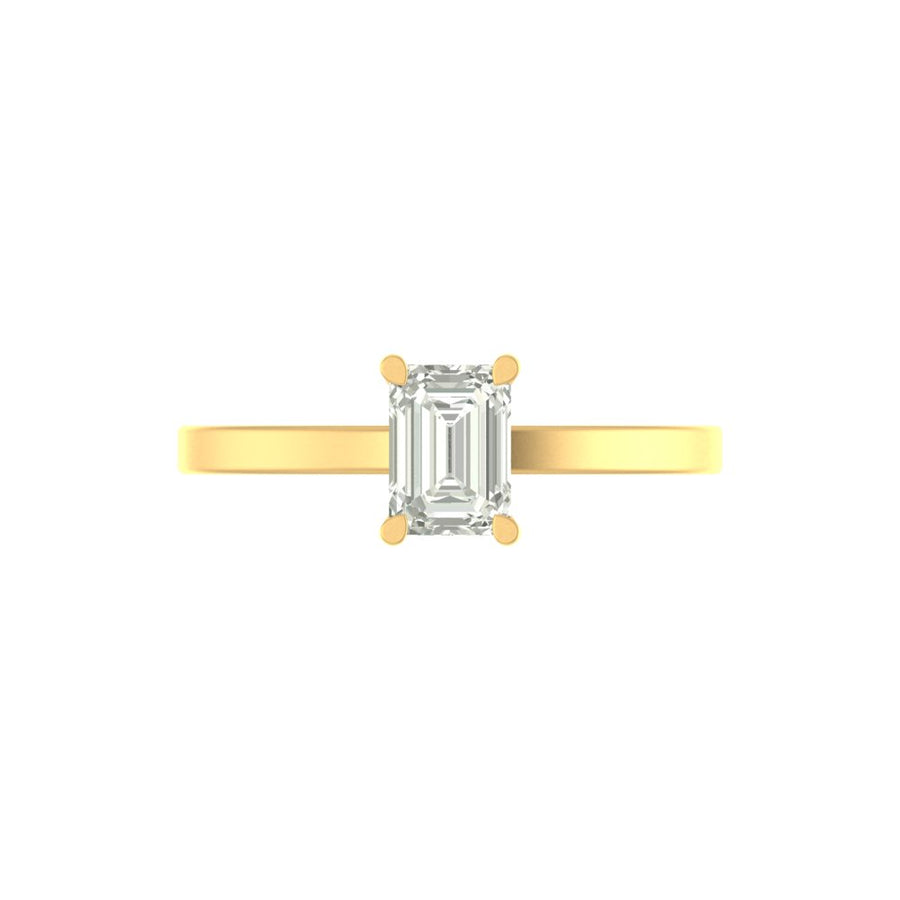 Emerald-Cut Solitaire Diamond Ring – 1.00 Carat Lab Grown Diamond | 14K/18K Gold