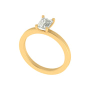 Emerald-Cut Solitaire Diamond Ring – 1.00 Carat Lab Grown Diamond | 14K/18K Gold