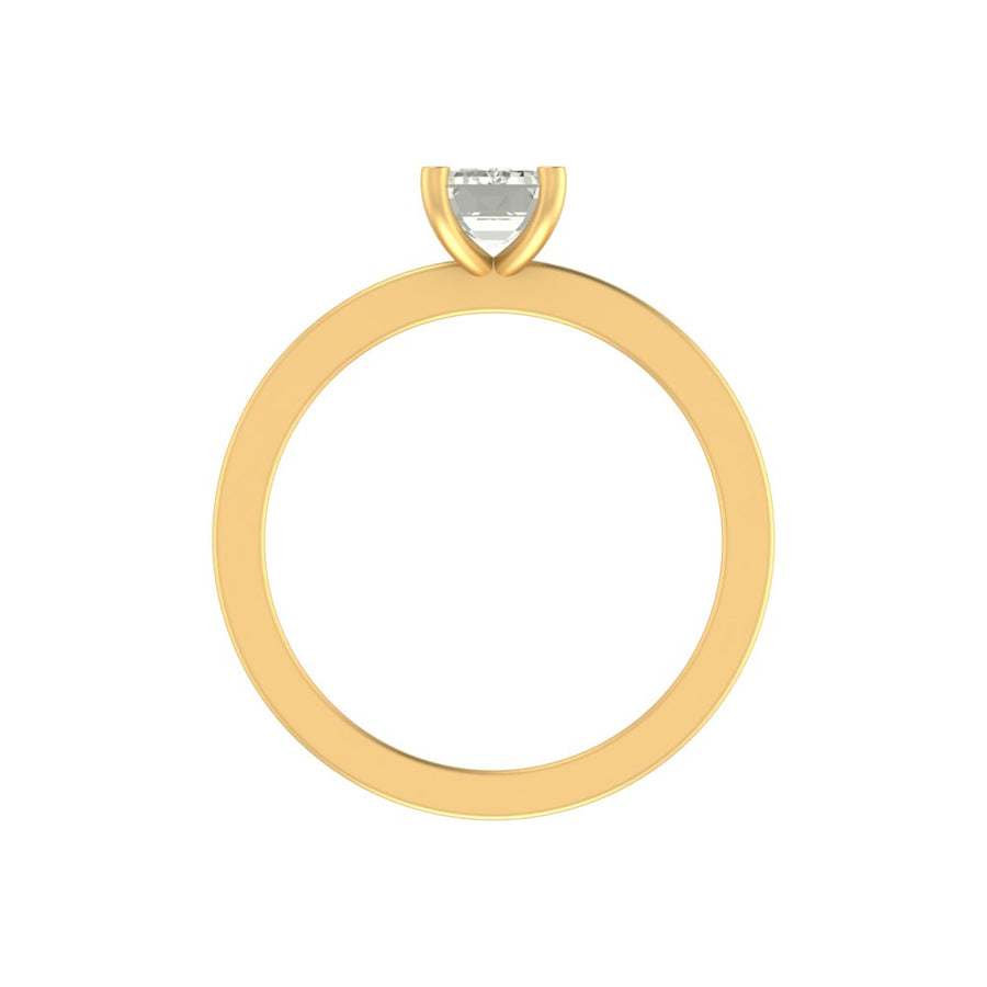 Emerald-Cut Solitaire Diamond Ring – 1.00 Carat Lab Grown Diamond | 14K/18K Gold