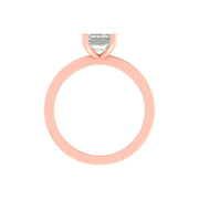 Emerald Cut Solitaire Diamond Ring – 2.00 Carat Lab Grown | Minimal Gold Band | 14K / 18K