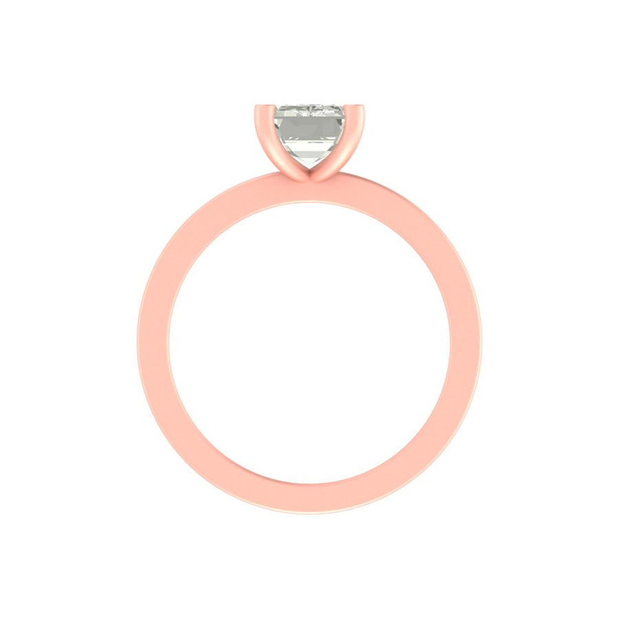 Emerald Cut Solitaire Diamond Ring – 2.00 Carat Lab Grown | Minimal Gold Band | 14K / 18K