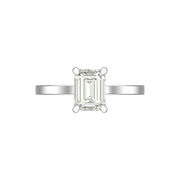 Emerald Cut Solitaire Diamond Ring – 2.00 Carat Lab Grown | Minimal Gold Band | 14K / 18K