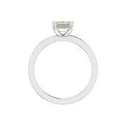 Emerald Cut Solitaire Diamond Ring – 2.00 Carat Lab Grown | Minimal Gold Band | 14K / 18K