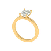 Emerald Cut Solitaire Diamond Ring – 2.00 Carat Lab Grown | Minimal Gold Band | 14K / 18K