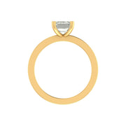 Emerald Cut Solitaire Diamond Ring – 2.00 Carat Lab Grown | Minimal Gold Band | 14K / 18K