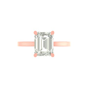 Emerald Cut 3 Carat Lab-Grown Diamond Solitaire Ring – Minimalist Engagement Ring