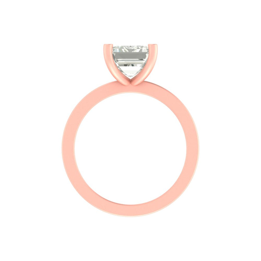 Emerald Cut 3 Carat Lab-Grown Diamond Solitaire Ring – Minimalist Engagement Ring