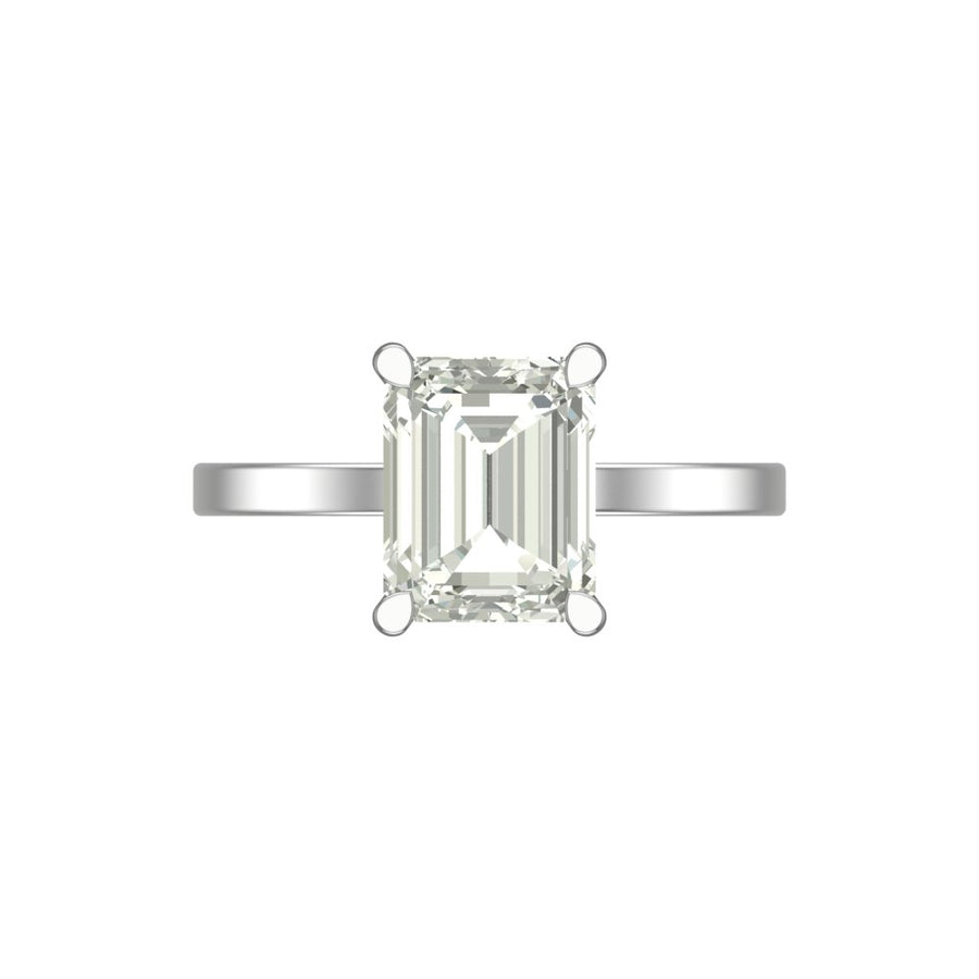 Emerald Cut 3 Carat Lab-Grown Diamond Solitaire Ring – Minimalist Engagement Ring