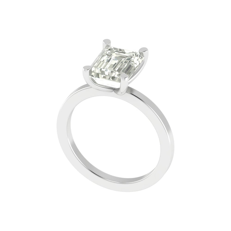 Emerald Cut 3 Carat Lab-Grown Diamond Solitaire Ring – Minimalist Engagement Ring