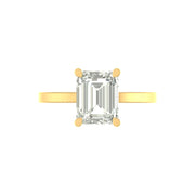 Emerald Cut 3 Carat Lab-Grown Diamond Solitaire Ring – Minimalist Engagement Ring