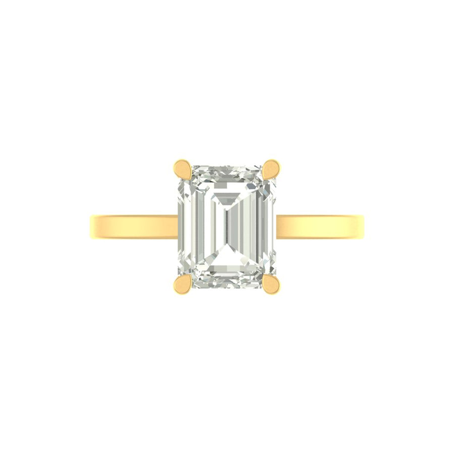 Emerald Cut 3 Carat Lab-Grown Diamond Solitaire Ring – Minimalist Engagement Ring