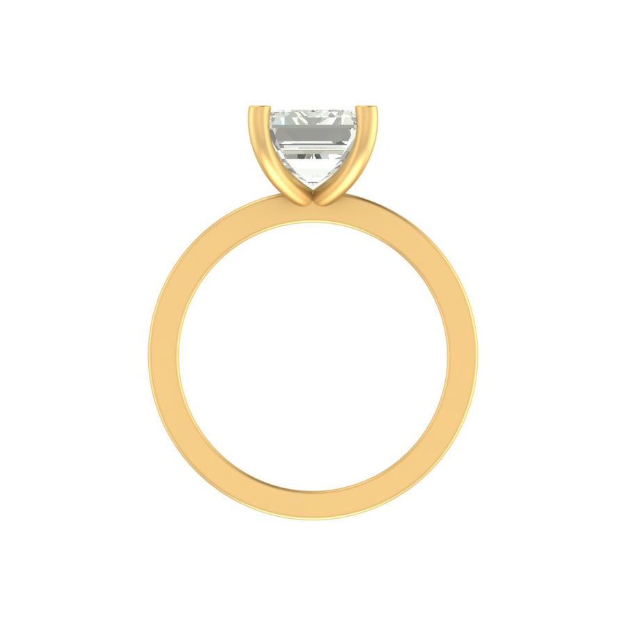 Emerald Cut 3 Carat Lab-Grown Diamond Solitaire Ring – Minimalist Engagement Ring