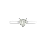 Delicate 1 Carat Heart-Shaped Lab Diamond Ring in 14K / 18K Gold