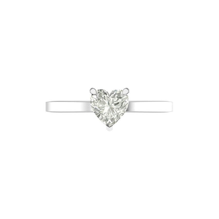 Delicate 1 Carat Heart-Shaped Lab Diamond Ring in 14K / 18K Gold