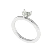 Delicate 1 Carat Heart-Shaped Lab Diamond Ring in 14K / 18K Gold
