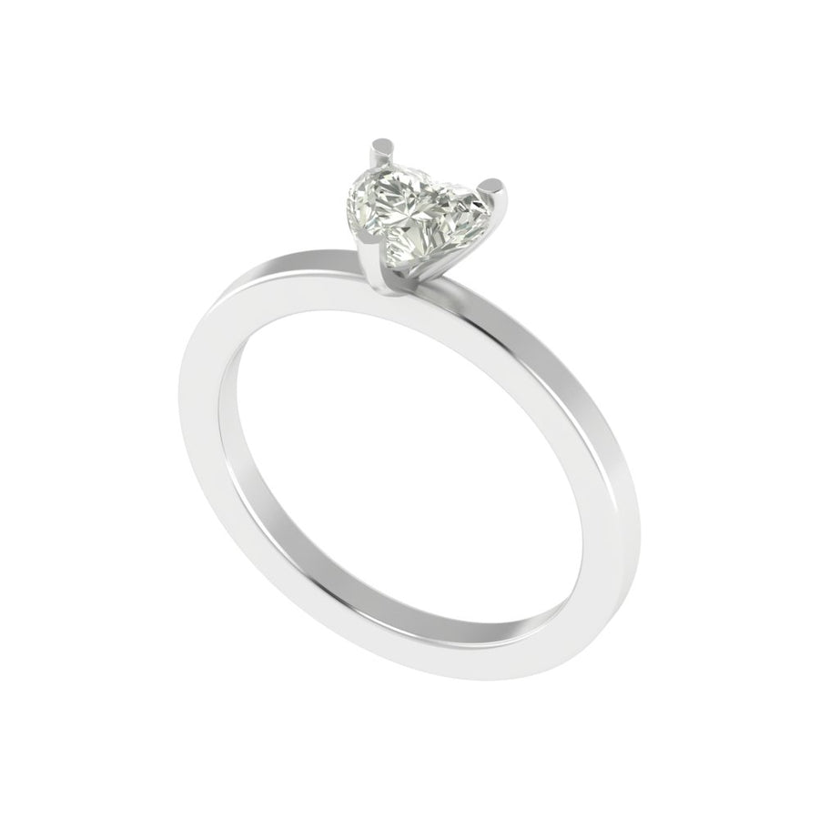 Delicate 1 Carat Heart-Shaped Lab Diamond Ring in 14K / 18K Gold