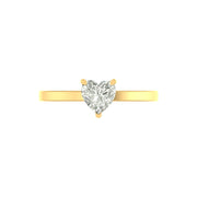 Delicate 1 Carat Heart-Shaped Lab Diamond Ring in 14K / 18K Gold