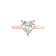 Timeless 3 Carat Heart-Shaped Lab Diamond Ring – Elegant Solitaire in 14K/18K Gold