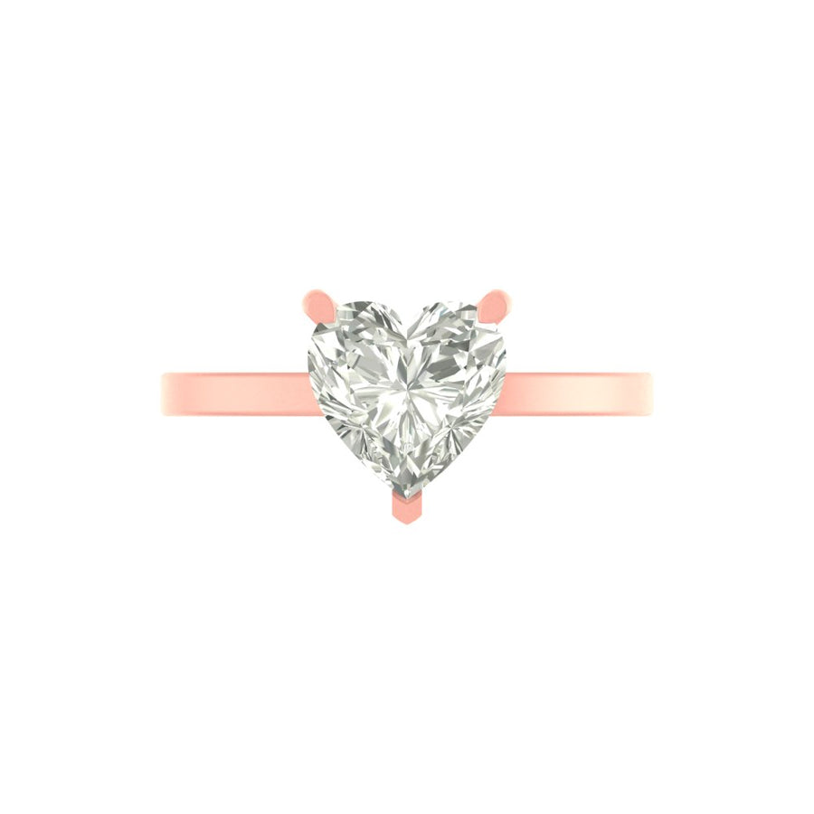 Timeless 3 Carat Heart-Shaped Lab Diamond Ring – Elegant Solitaire in 14K/18K Gold