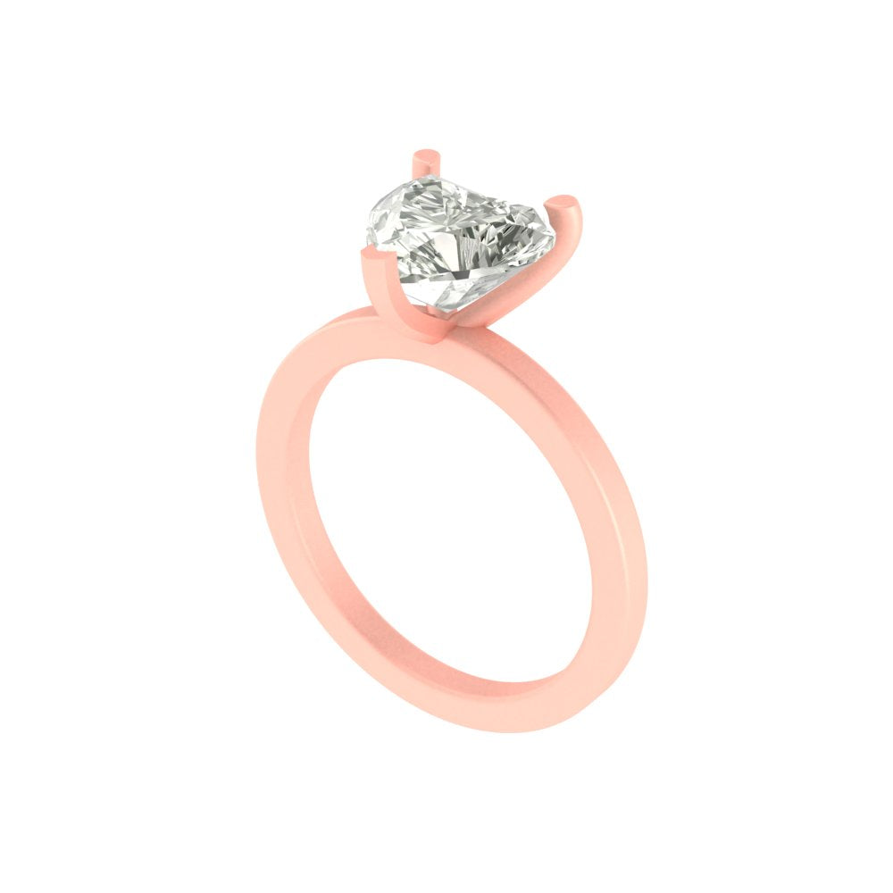 Timeless 3 Carat Heart-Shaped Lab Diamond Ring – Elegant Solitaire in 14K/18K Gold