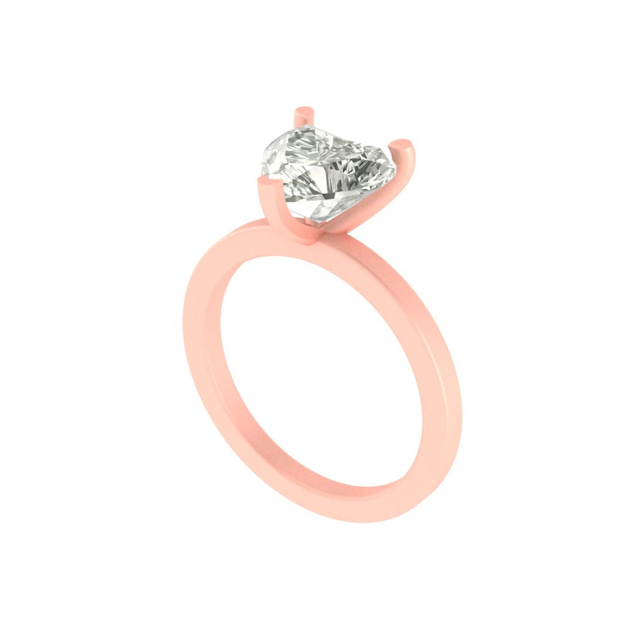 Timeless 3 Carat Heart-Shaped Lab Diamond Ring – Elegant Solitaire in 14K/18K Gold